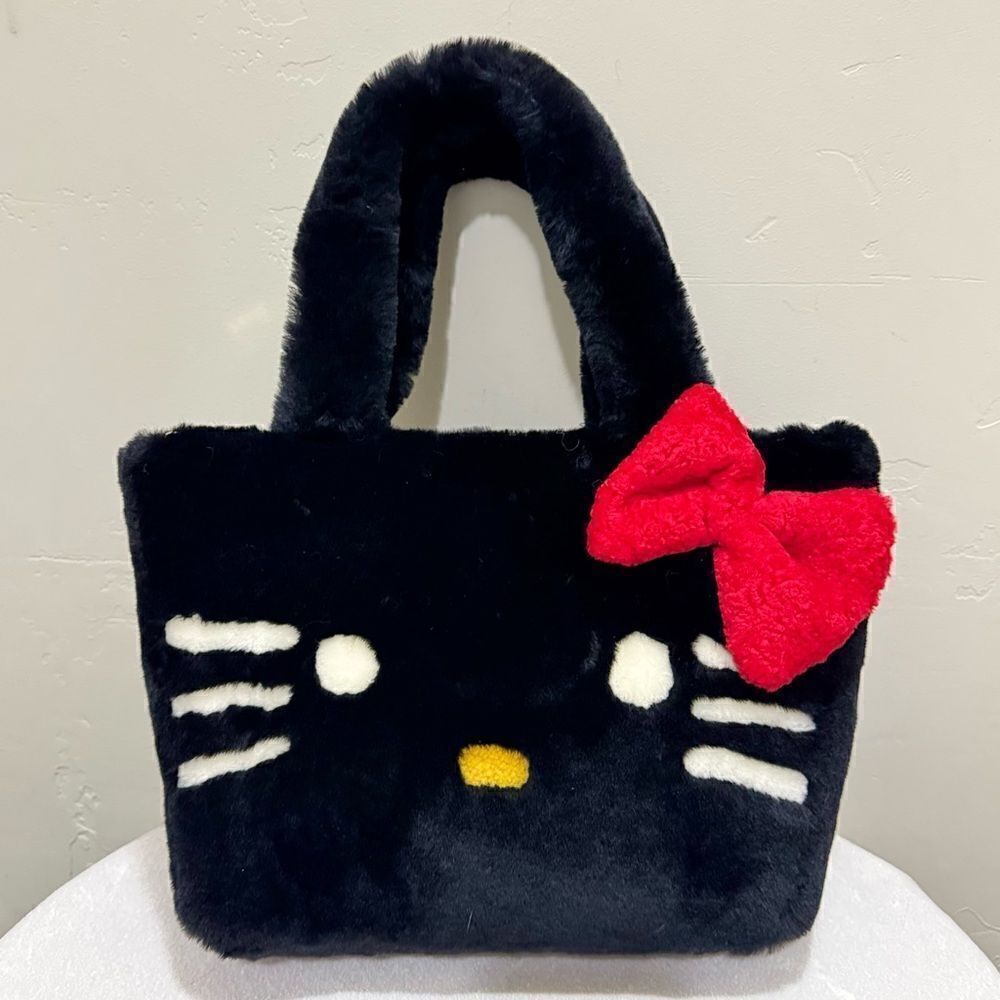 Colorblock Handmade Real Shearling Kitty Cat Large Tote/Shoulder Bag/Crossbody